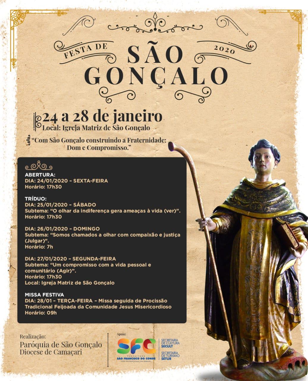 Festejos em homenagem a São Gonçalo acontecem de 24 a 28 de janeiro