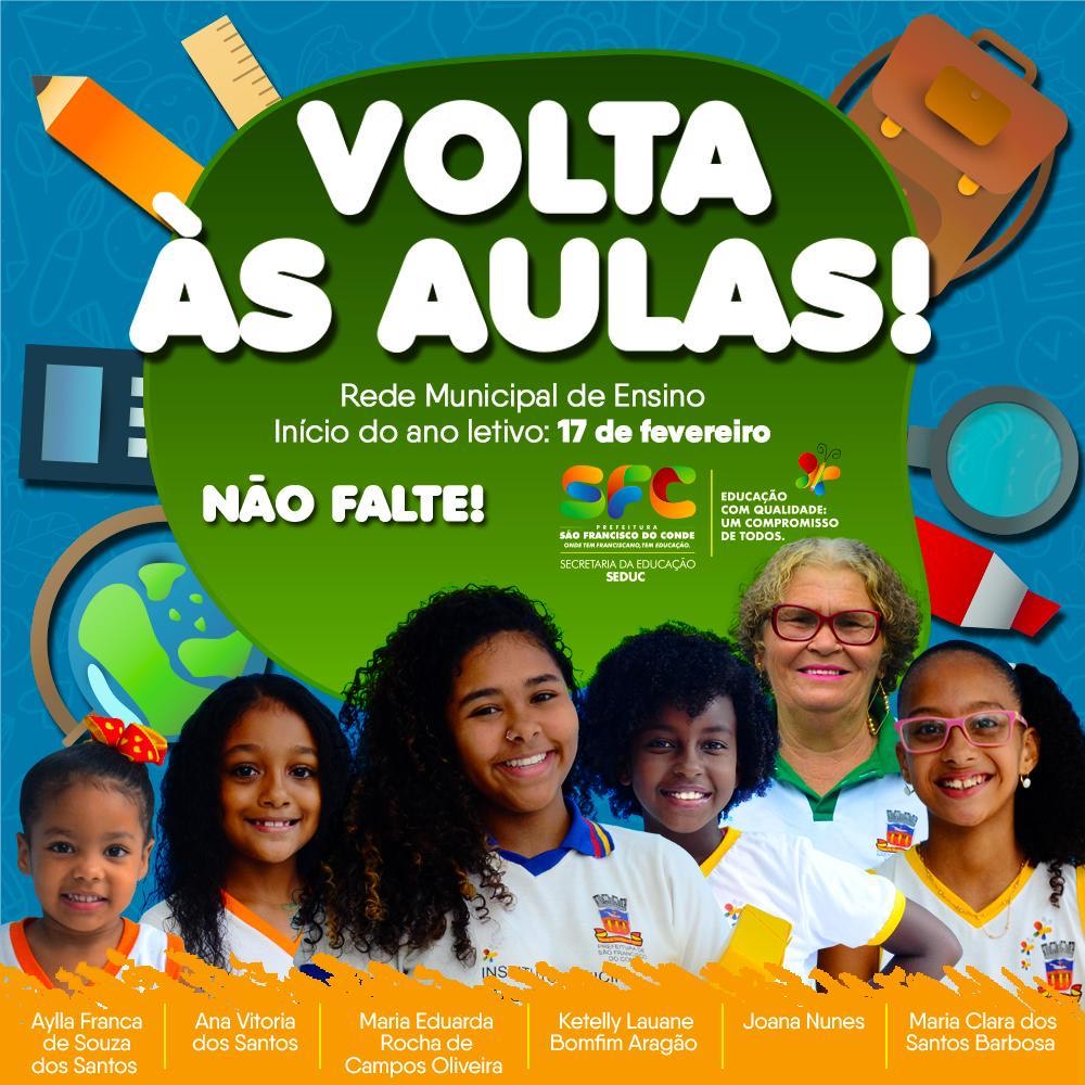 Volta às aulas na Rede Municipal de Ensino de São Francisco do Conde será nesta segunda-feira (17)