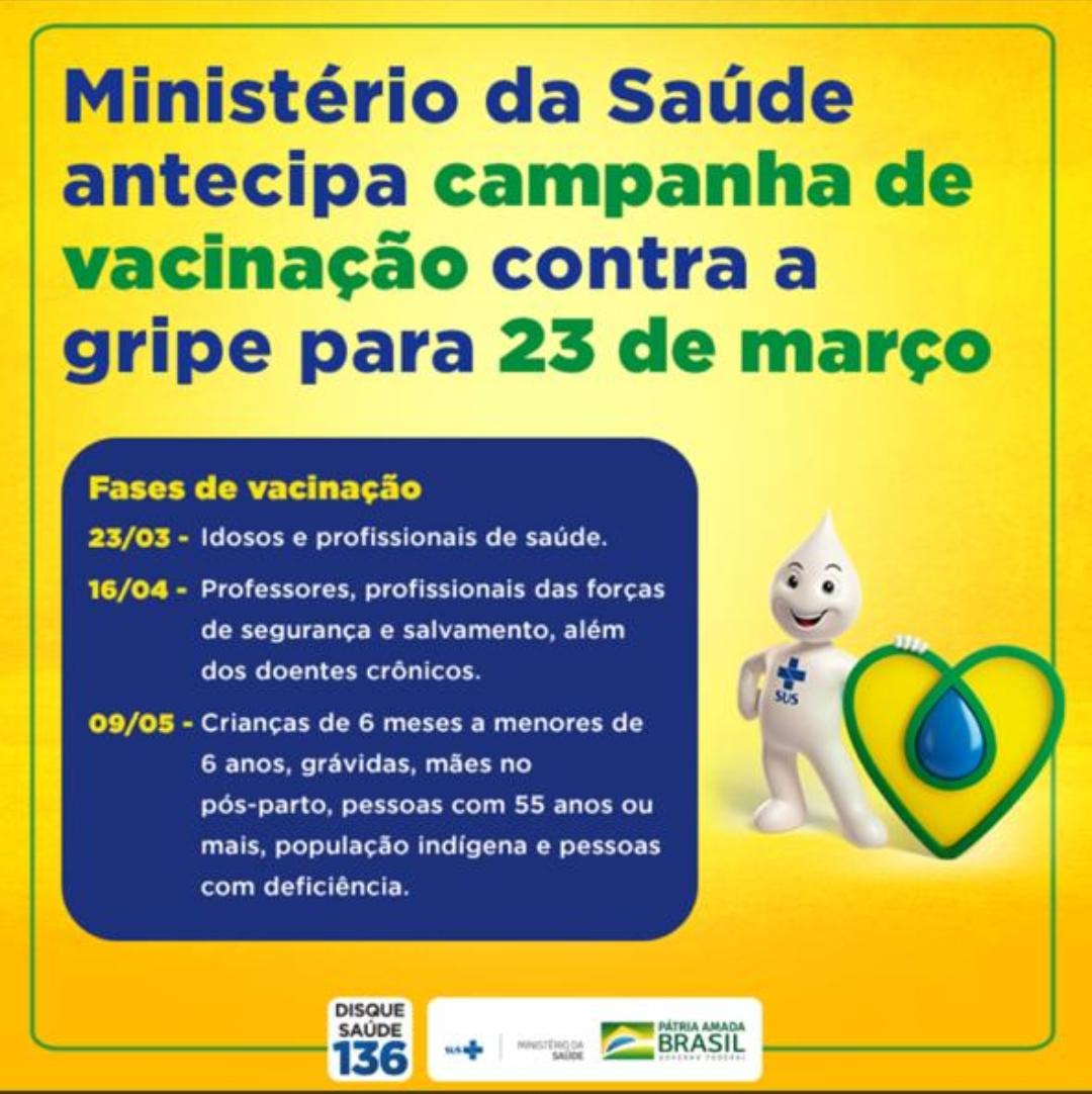 Influenza 2020: Vacina contra Gripe começa nesta segunda-feira (23) e será feita casa a casa para idosos