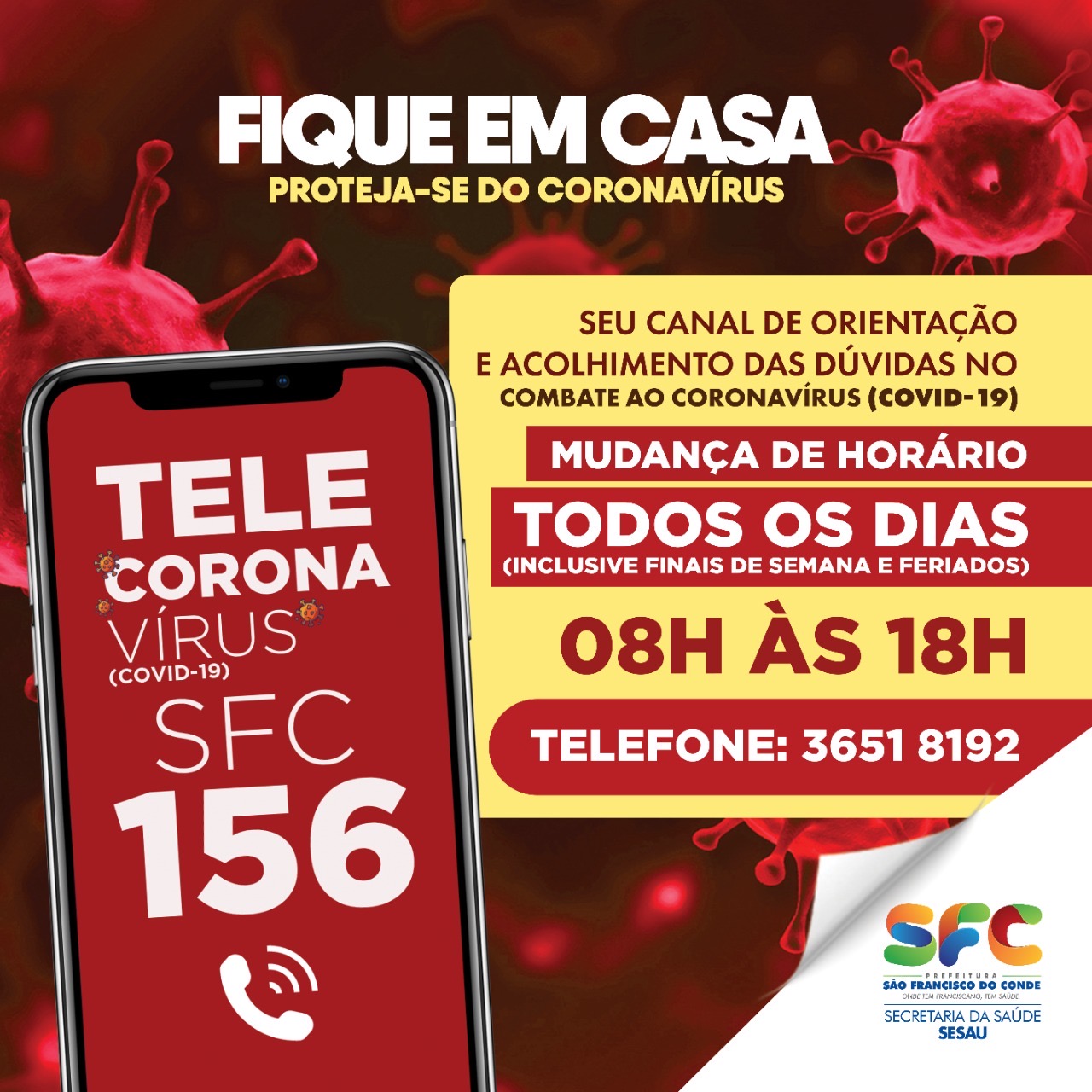 Saúde disponibiliza mais um número de telefone para comunidade no combate ao coronavírus