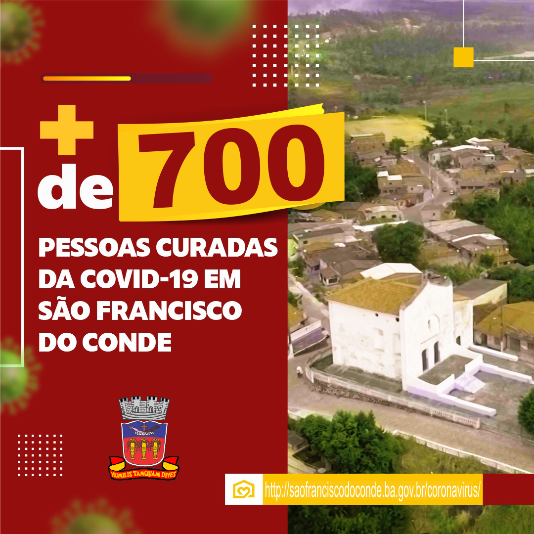 São Francisco do Conde superou os 700 casos curados e apresenta 94% de cura da COVID-19