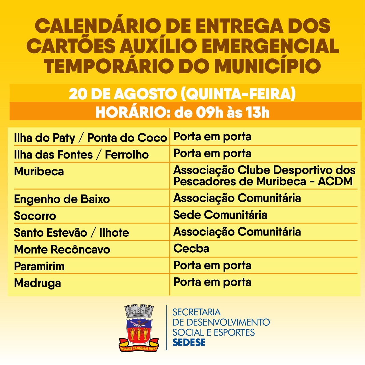 Cartões do Auxílio Emergencial Temporário: entrega será dias 20 e 21, confira o calendário de entrega para os aprovados