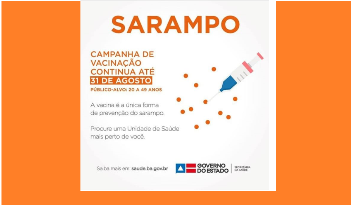 São Francisco do Conde segue vacinando contra o sarampo até 31 de agosto