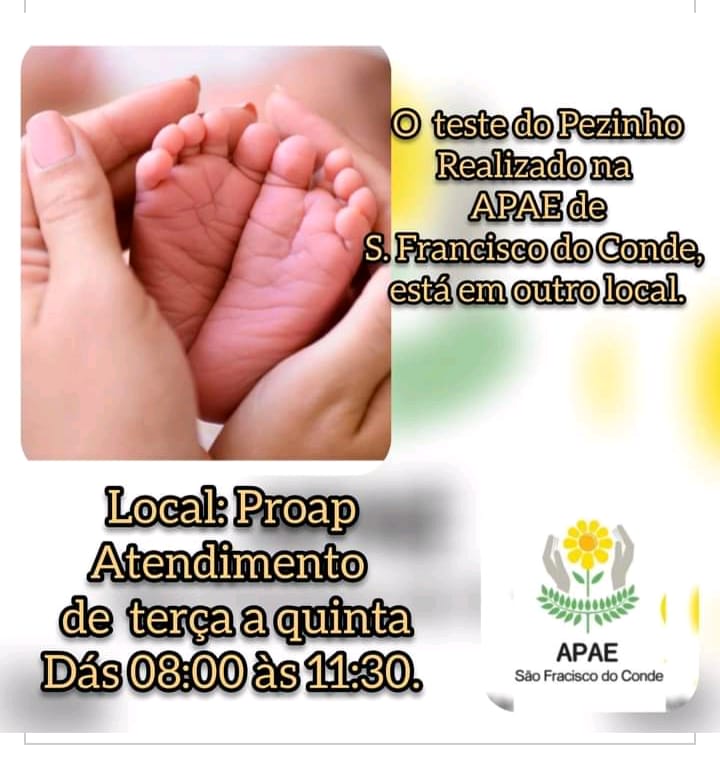 Teste do pezinho vem sendo realizado na sede do PROAP pela equipe da APAE de São Francisco do Conde