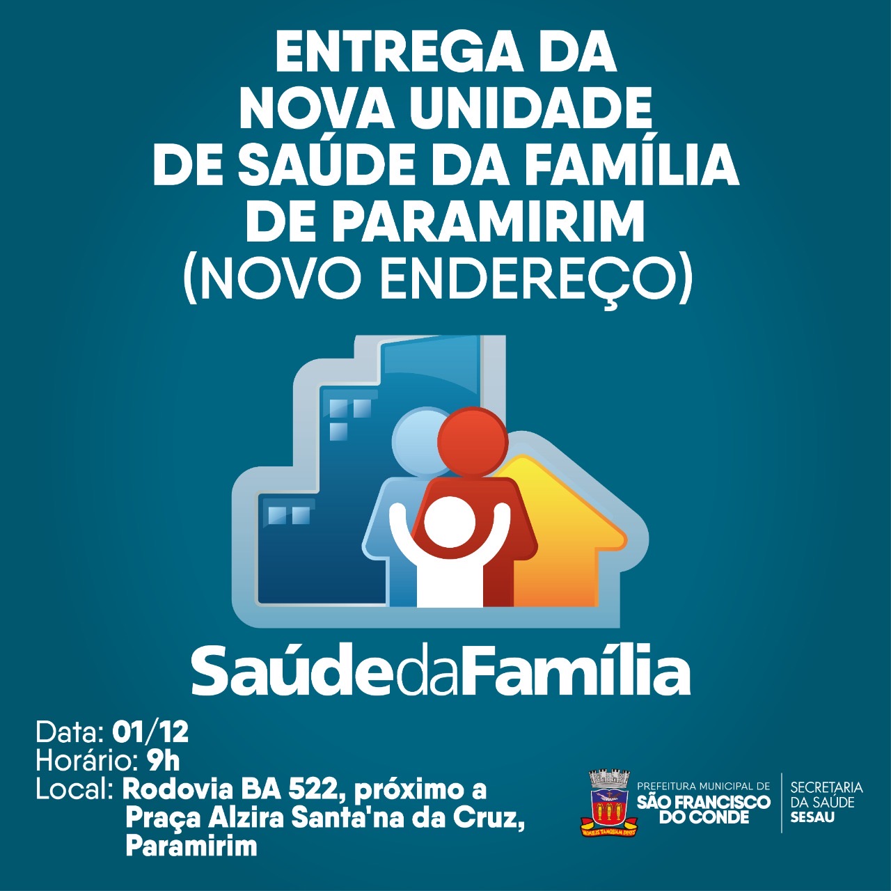 Prefeitura entregará Nova Unidade de Saúde da Família de Paramirim