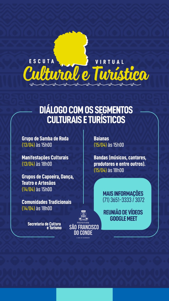 SECULT realiza Escuta Virtual Cultural e Turística