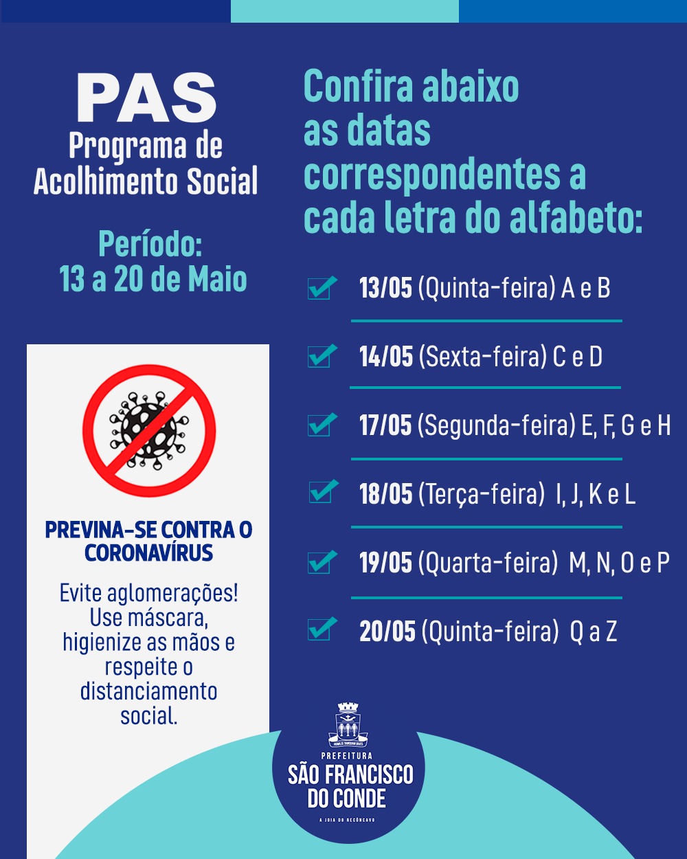 Confira o calendário de pagamento do PAS em maio de 2021