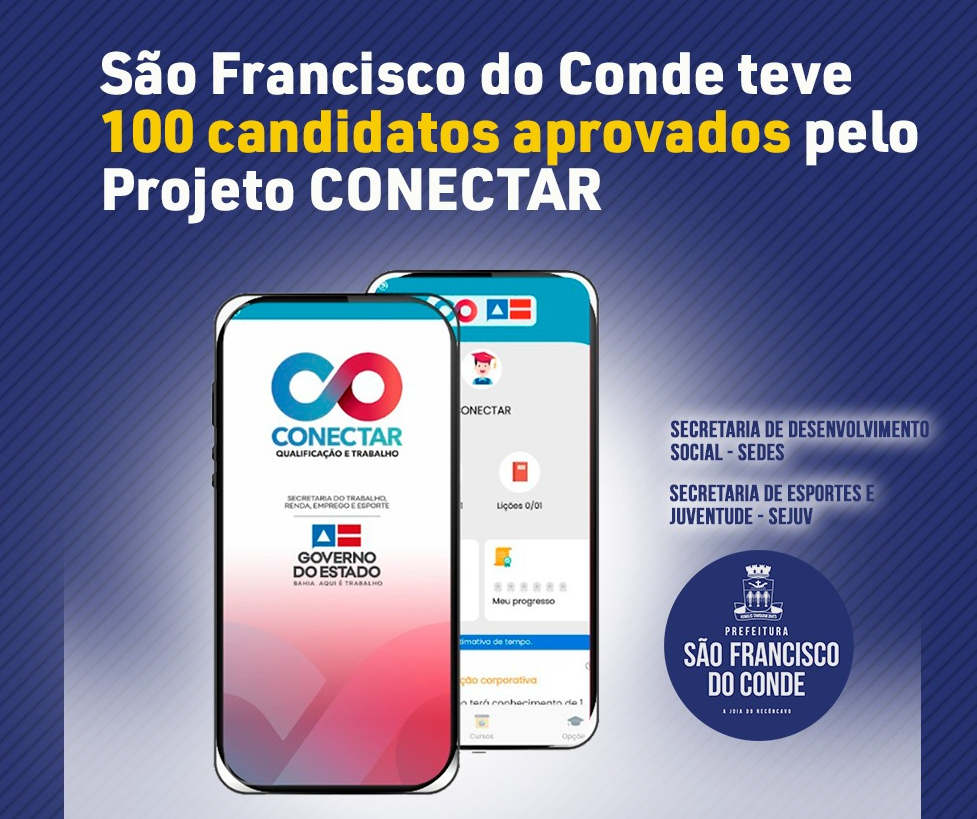 São Francisco do Conde teve 100 candidatos aprovados em Projeto profissionalizante on-line, com bolsa-auxílio