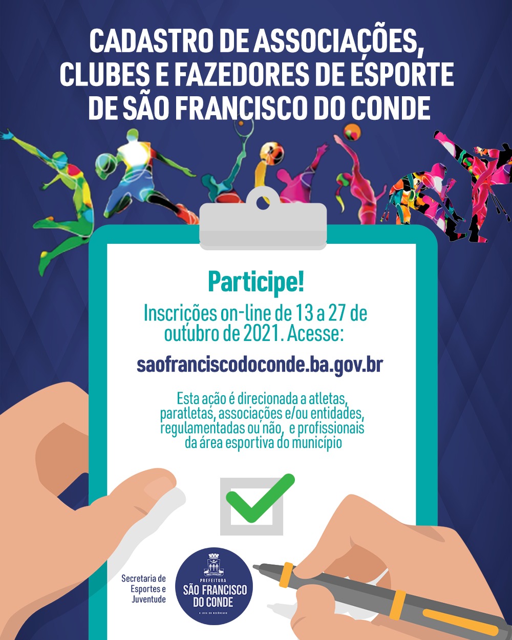 SEJUV abre Cadastro Municipal de Associações, Clubes e fazedores de esporte