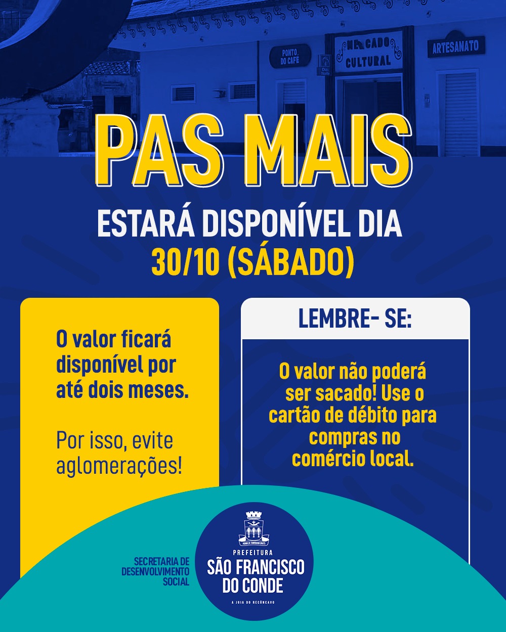 O PAS MAIS estará disponível dia 30 de outubro (sábado)