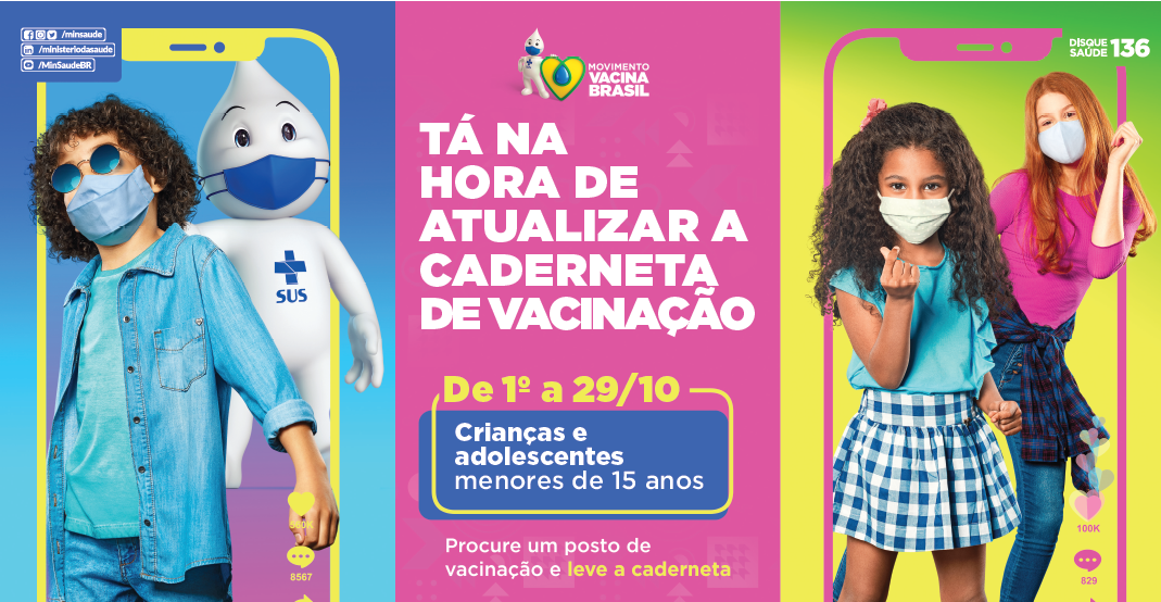 Campanha de Multivacinação de Crianças e Adolescentes Menores de 15 anos termina dia 29