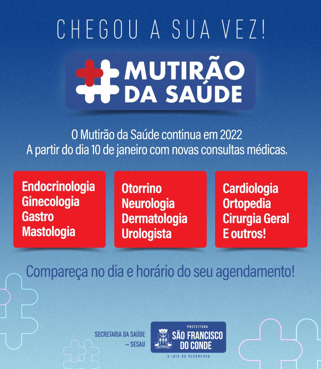 Mutirão da Saúde retoma as ações dia 10 de janeiro
