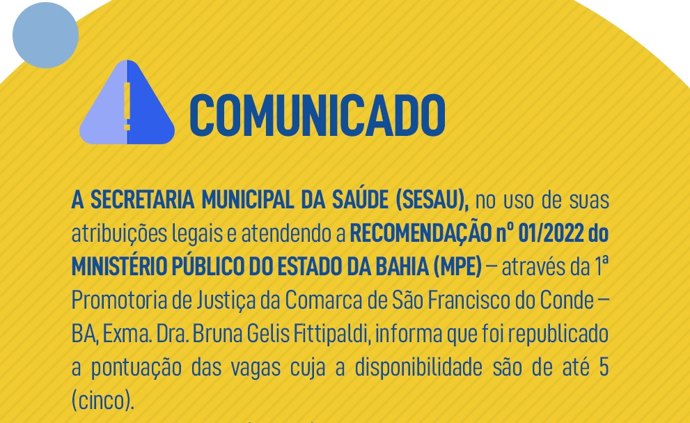 Rerratificação e complementação do Processo Seletivo Simplificado (PSS) do EDITAL SESAU N° 001/2021