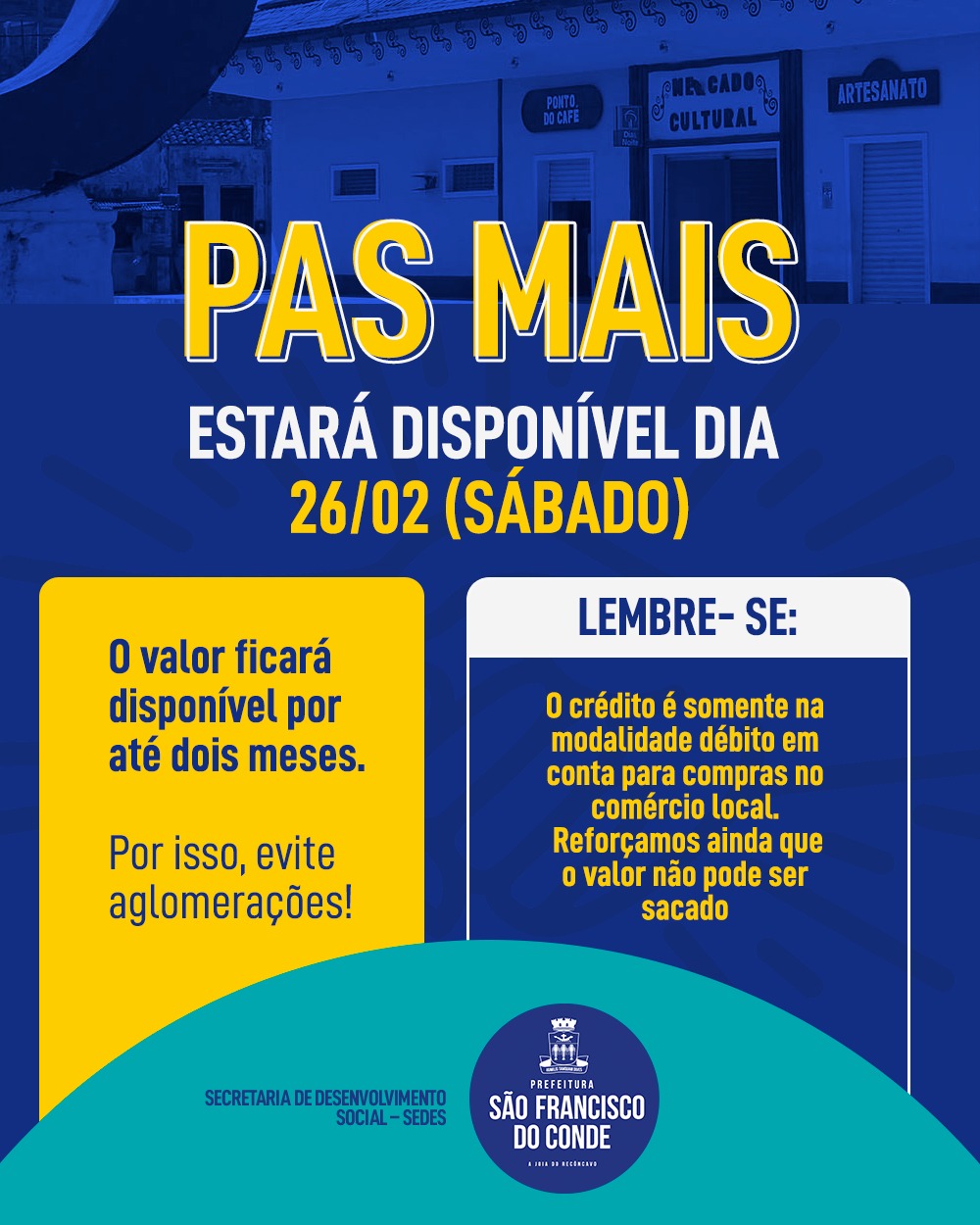 O PAS MAIS estará disponível dia 26 de fevereiro (sábado)