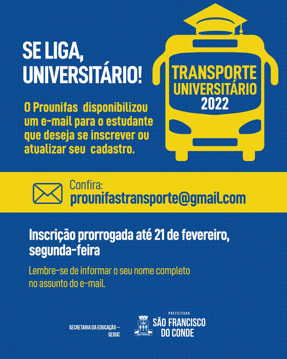 Se liga, universitário! Se você respondeu ao Formulário e não conseguiu anexar os documentos, o Prounifas disponibilizou e-mail