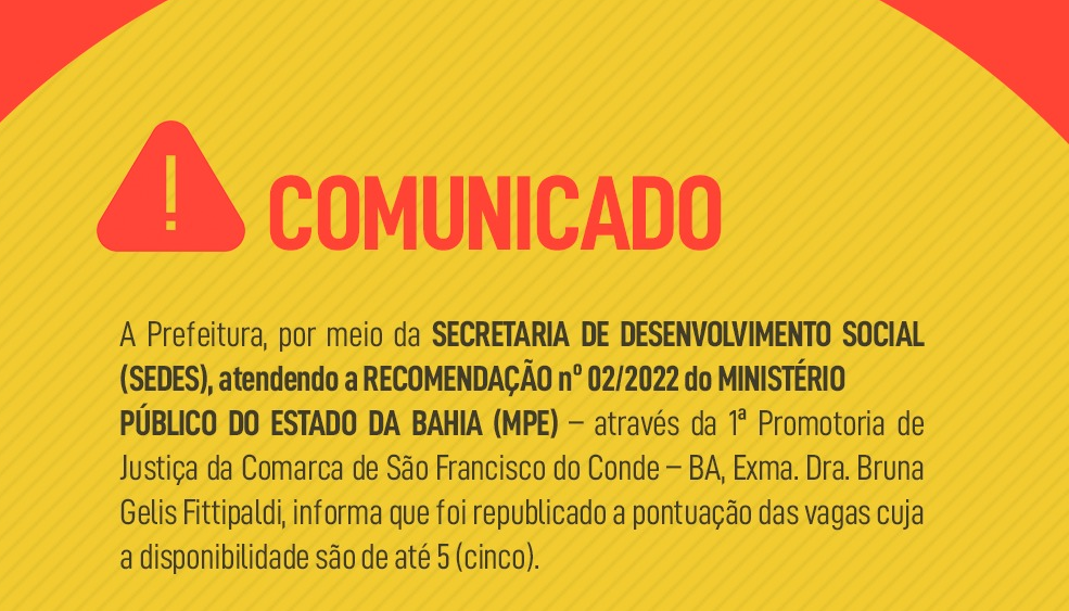 Secretaria de Desenvolvimento Social (Sedes) reabre Processo Seletivo Simplificado (PSS) Edital Nº 002/2021