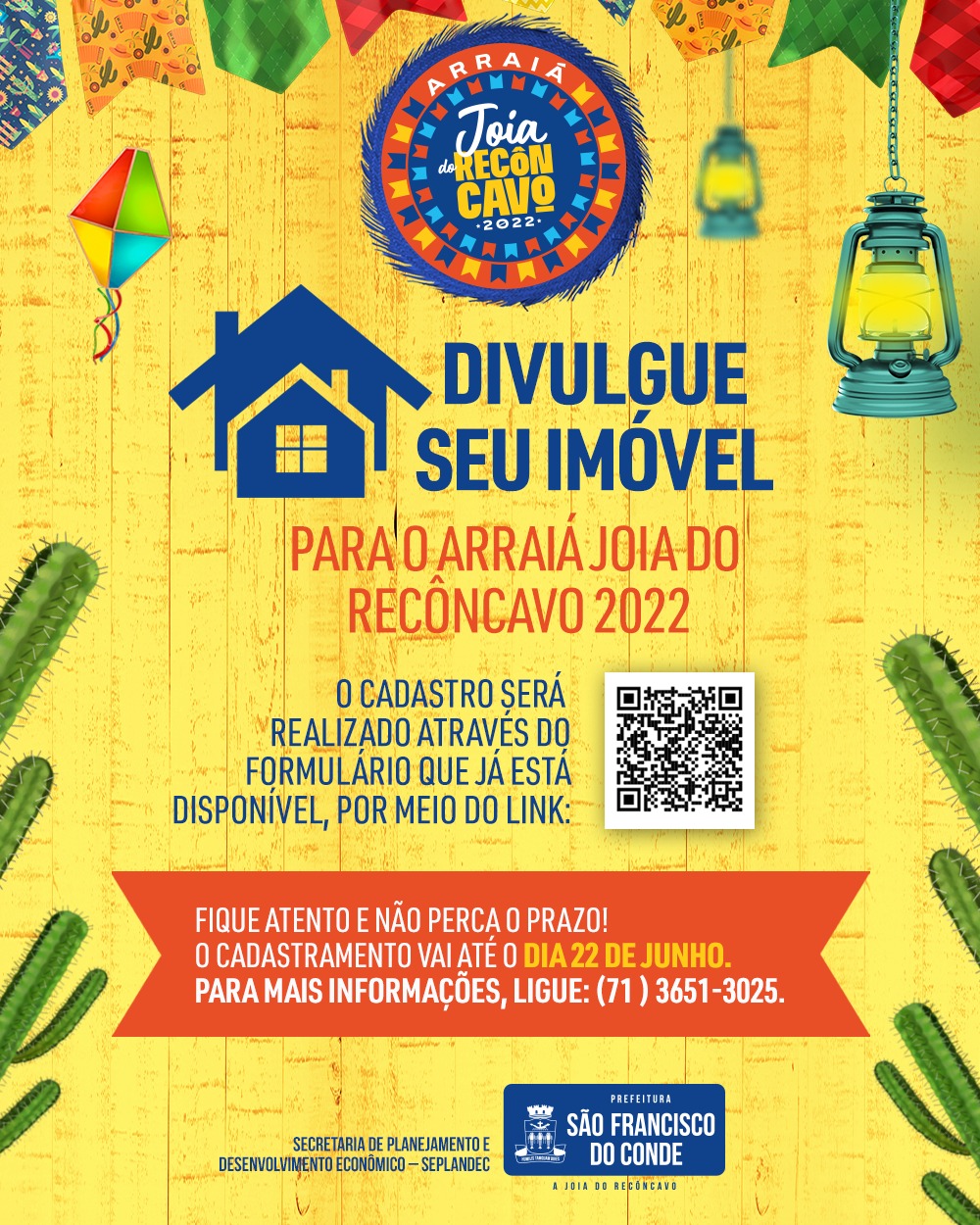 Cadastramento para aluguel de imóvel durante o período junino de 2022 já começou