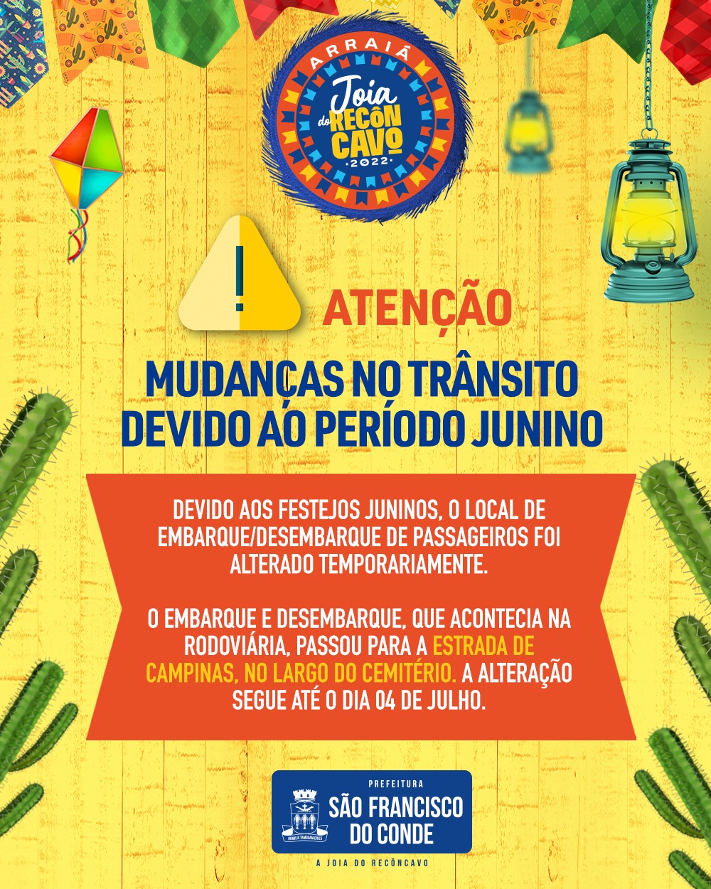 Mudanças no trânsito devido ao período junino