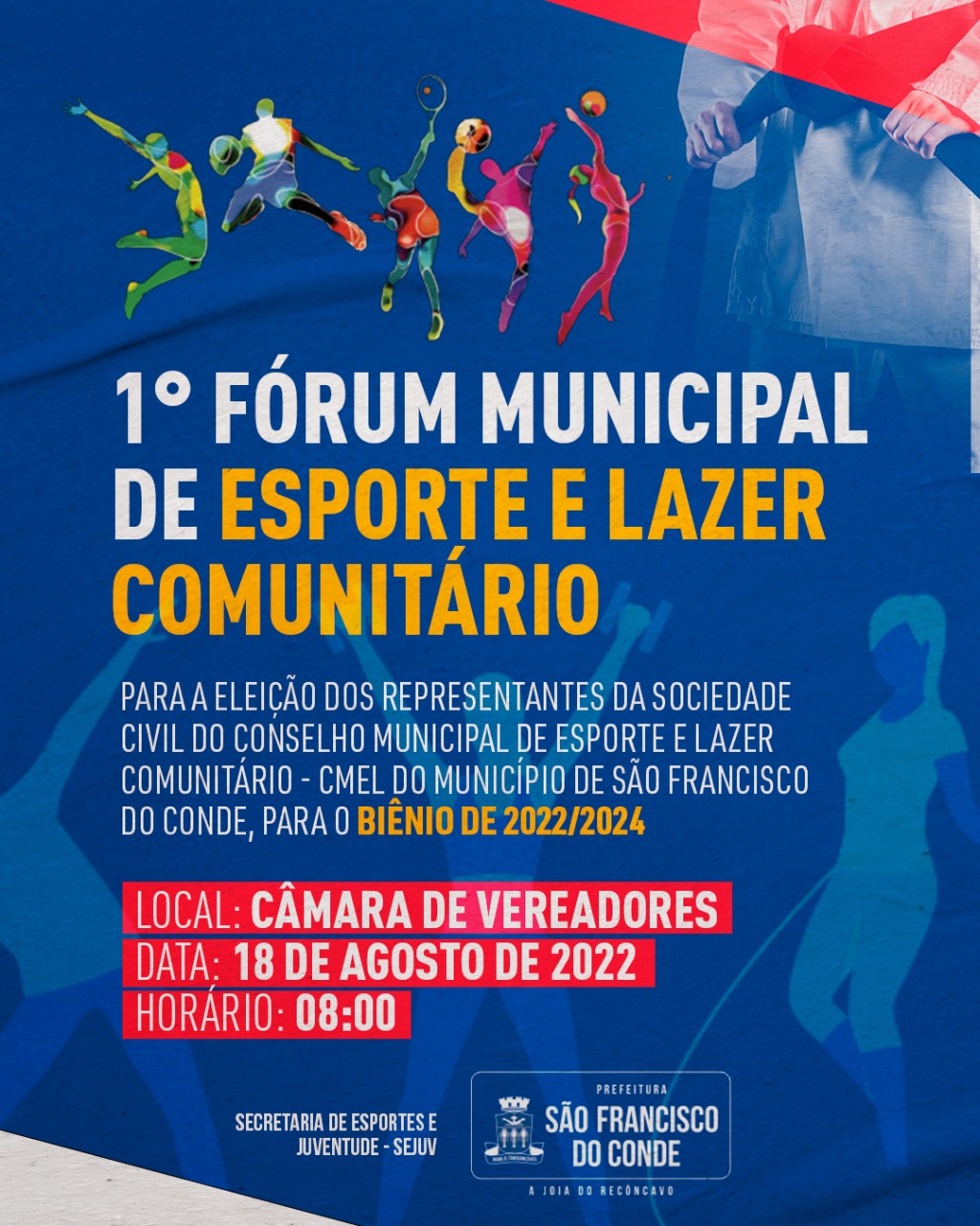 1º Fórum Municipal de Esporte e Lazer Comunitário acontecerá no dia 18 de agosto