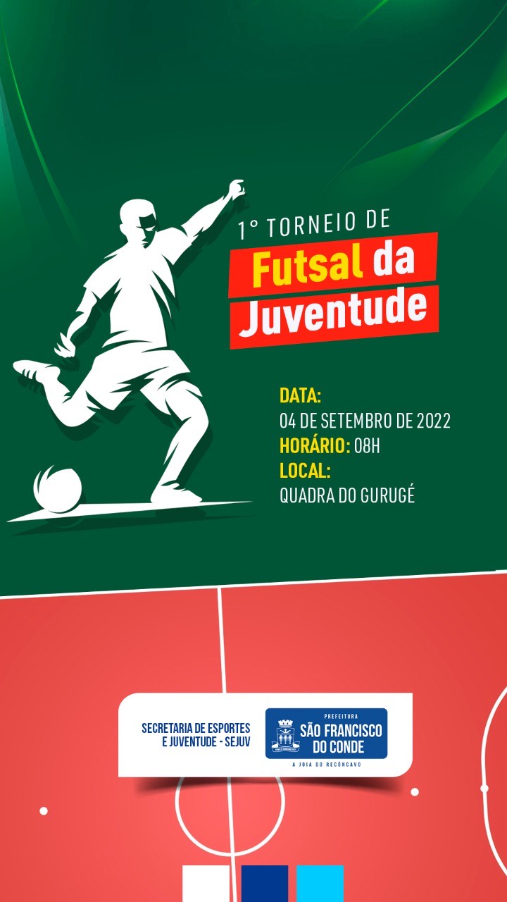 1º Torneio de Futsal da Juventude acontecerá no dia 04 de setembro