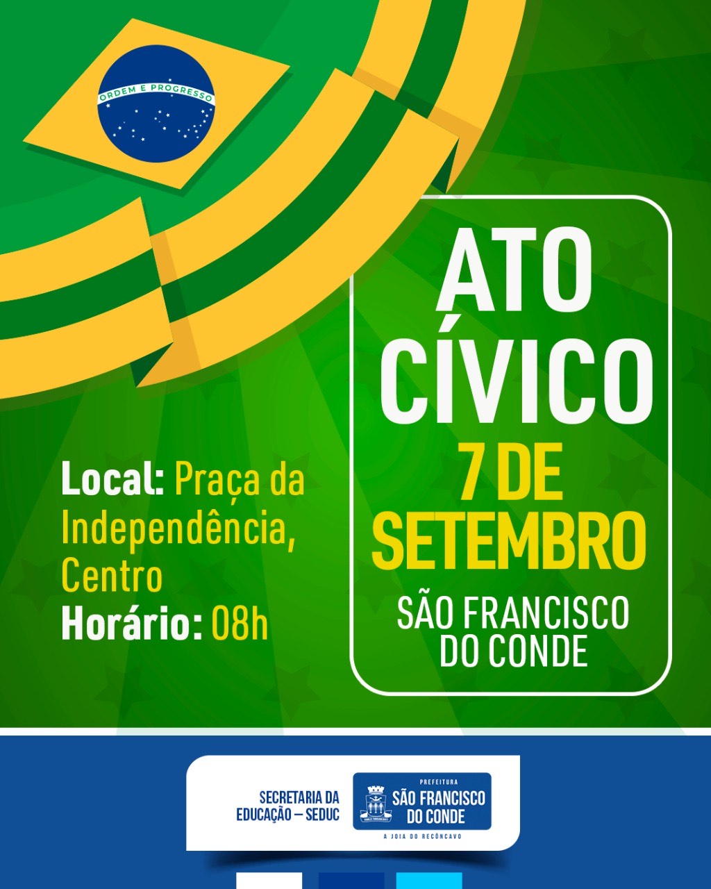 7 de Setembro será celebrado com ato cívico em São Francisco do Conde