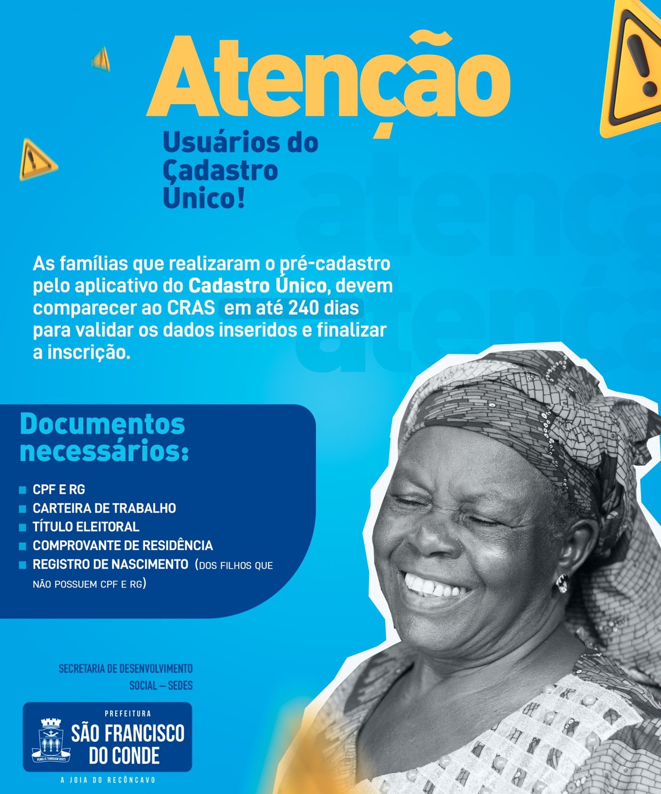 Cadastro único: famílias que realizaram o pré-cadastro pelo aplicativo devem comparecer ao CRAS em até 240 dias para validar os dados inseridos e finalizar a inscrição