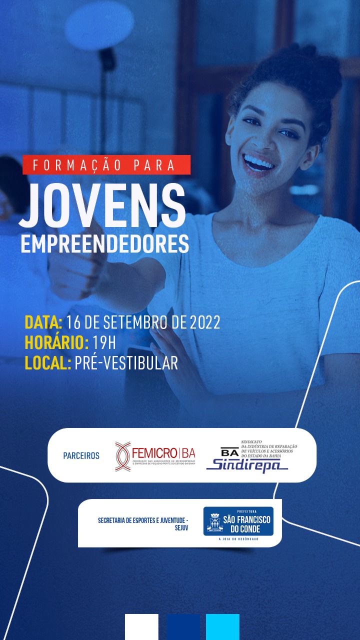 Formação para Jovens Empreendedores acontece dia 16 de setembro