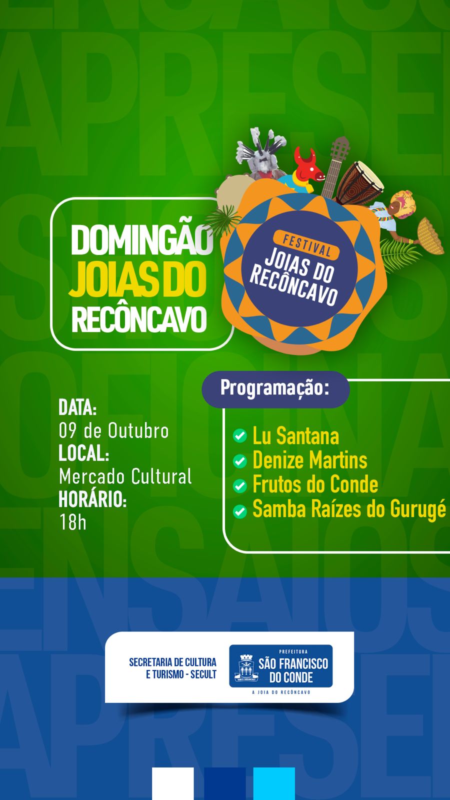 Confira a programação do Domingão Joias do Recôncavo