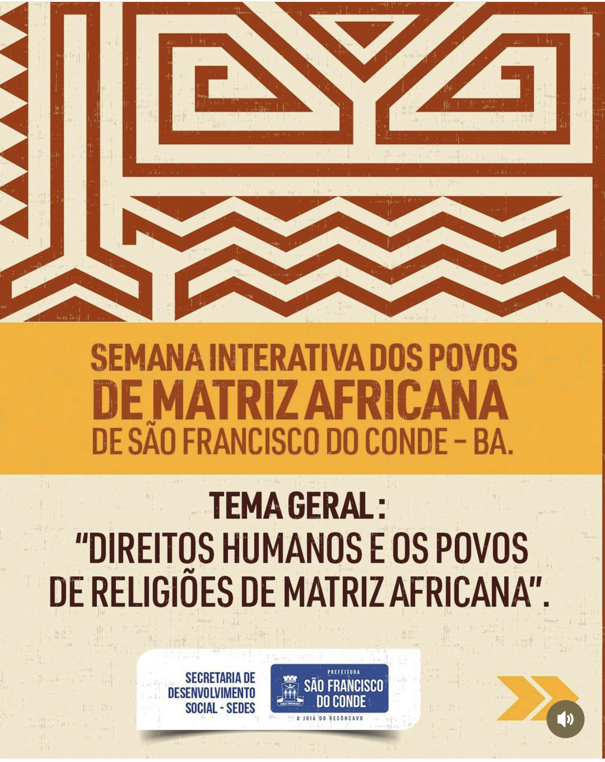 Começa nesta segunda-feira (08), a Semana Interativa dos Povos de Matriz Africana de São Francisco do Conde