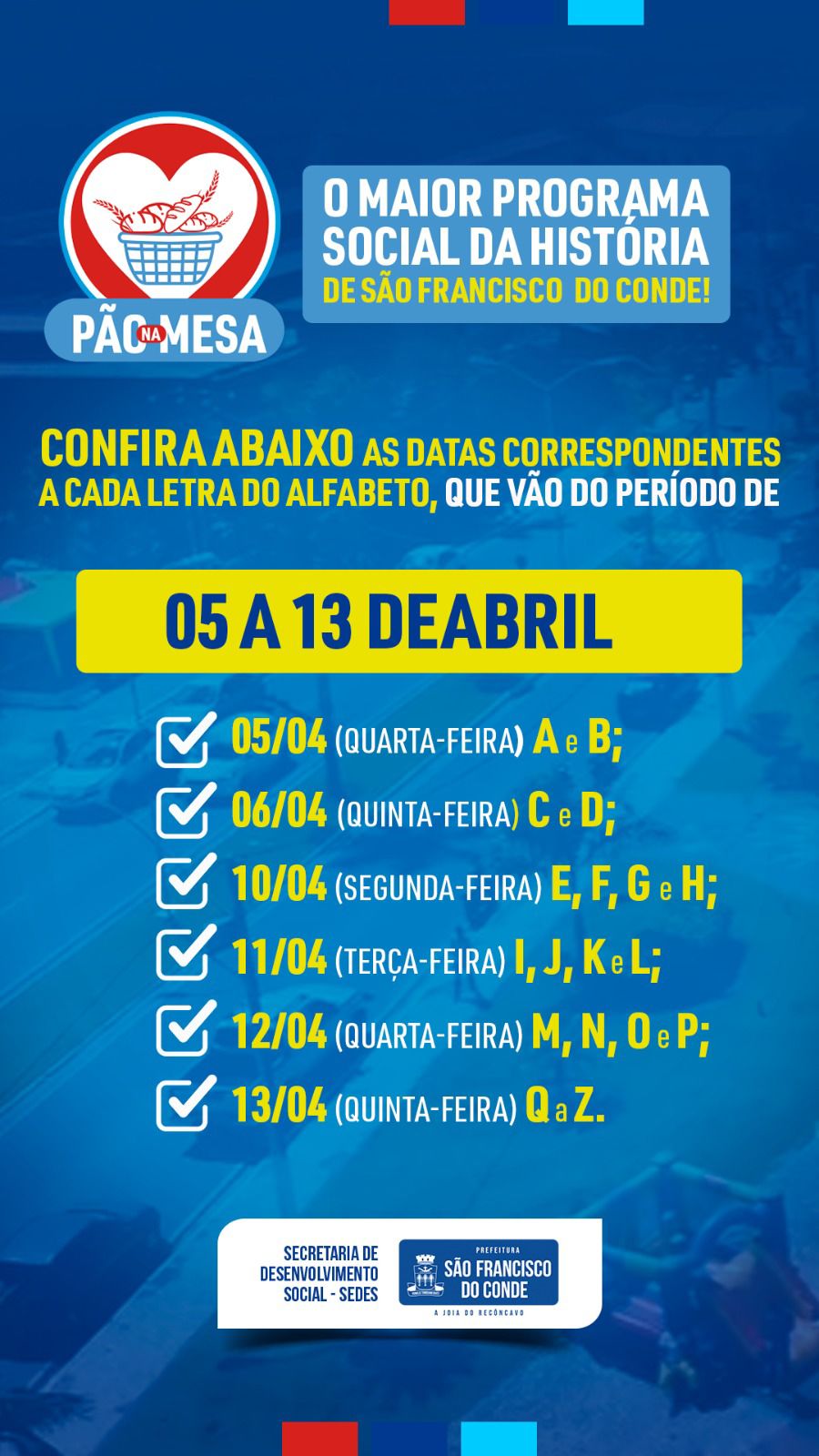 Pão na Mesa: pagamento estará disponível a partir desta quarta-feira (05)
