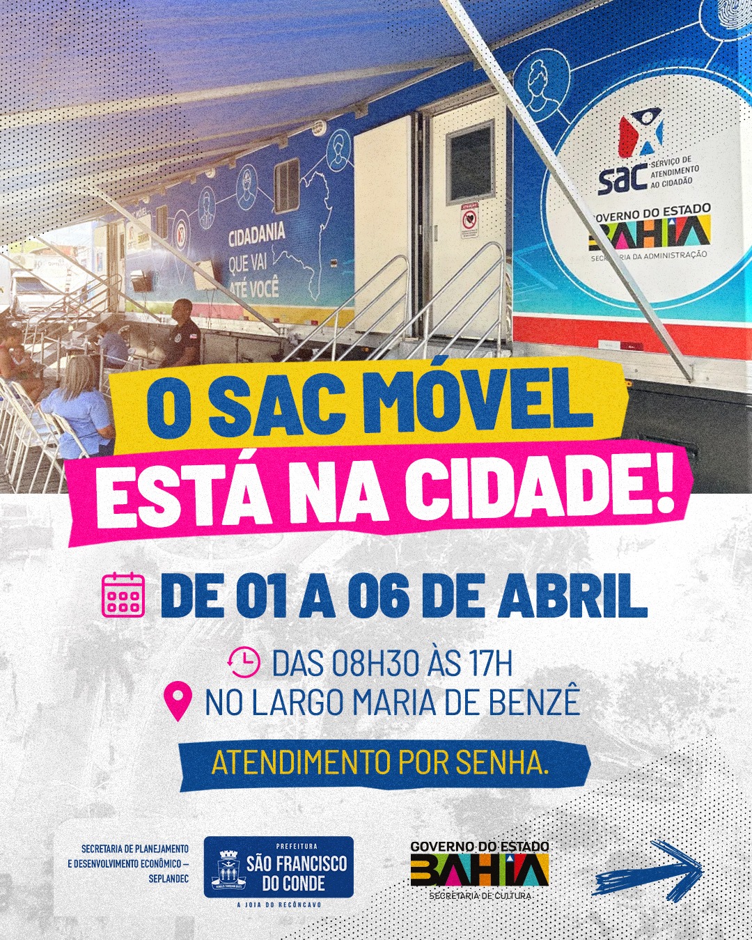 SAC Móvel chega a São Francisco do Conde com diversos serviços para a população