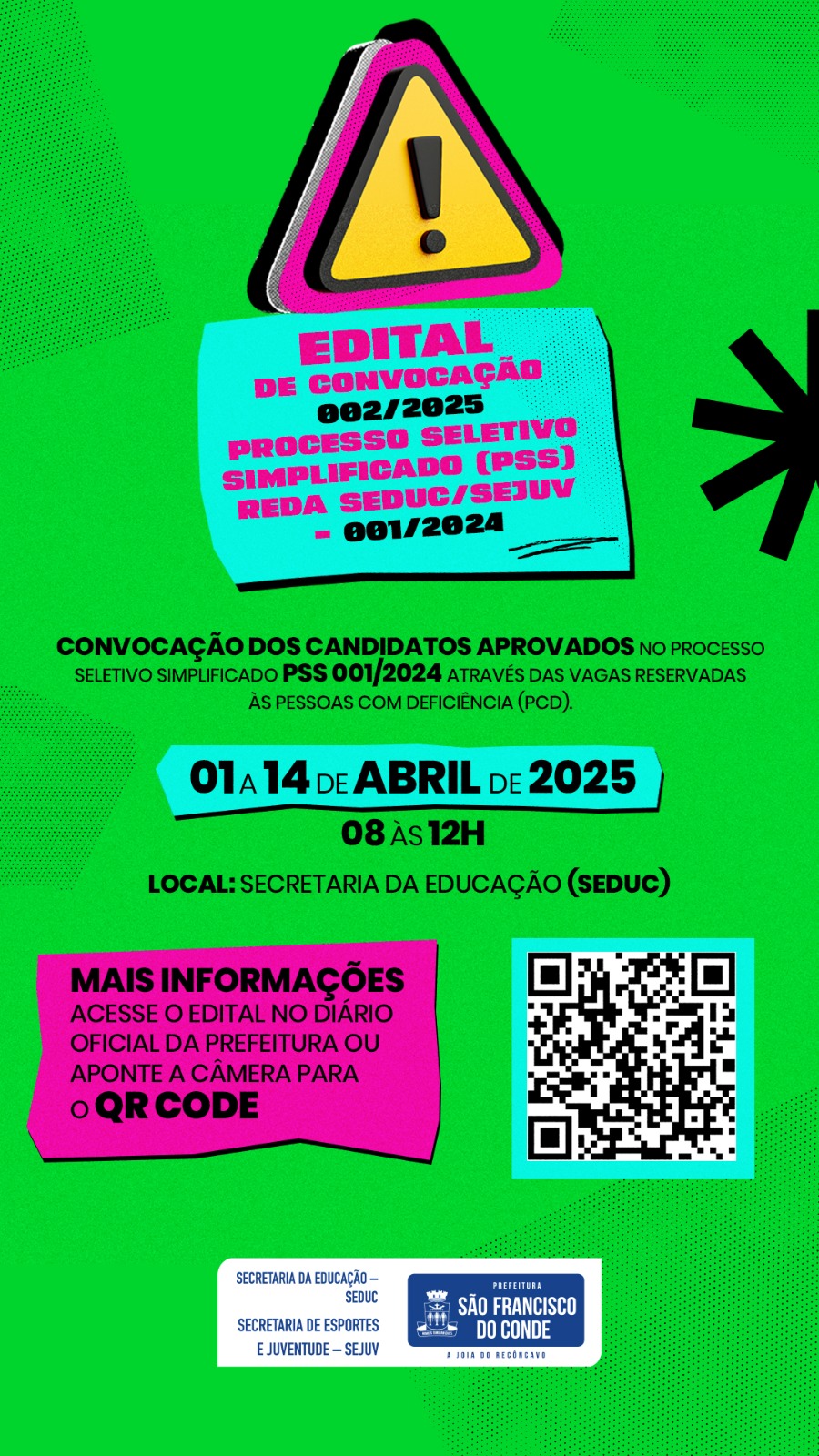 Prefeitura convoca candidatos PCD do PSS 001/2024 para entrega de documentos
