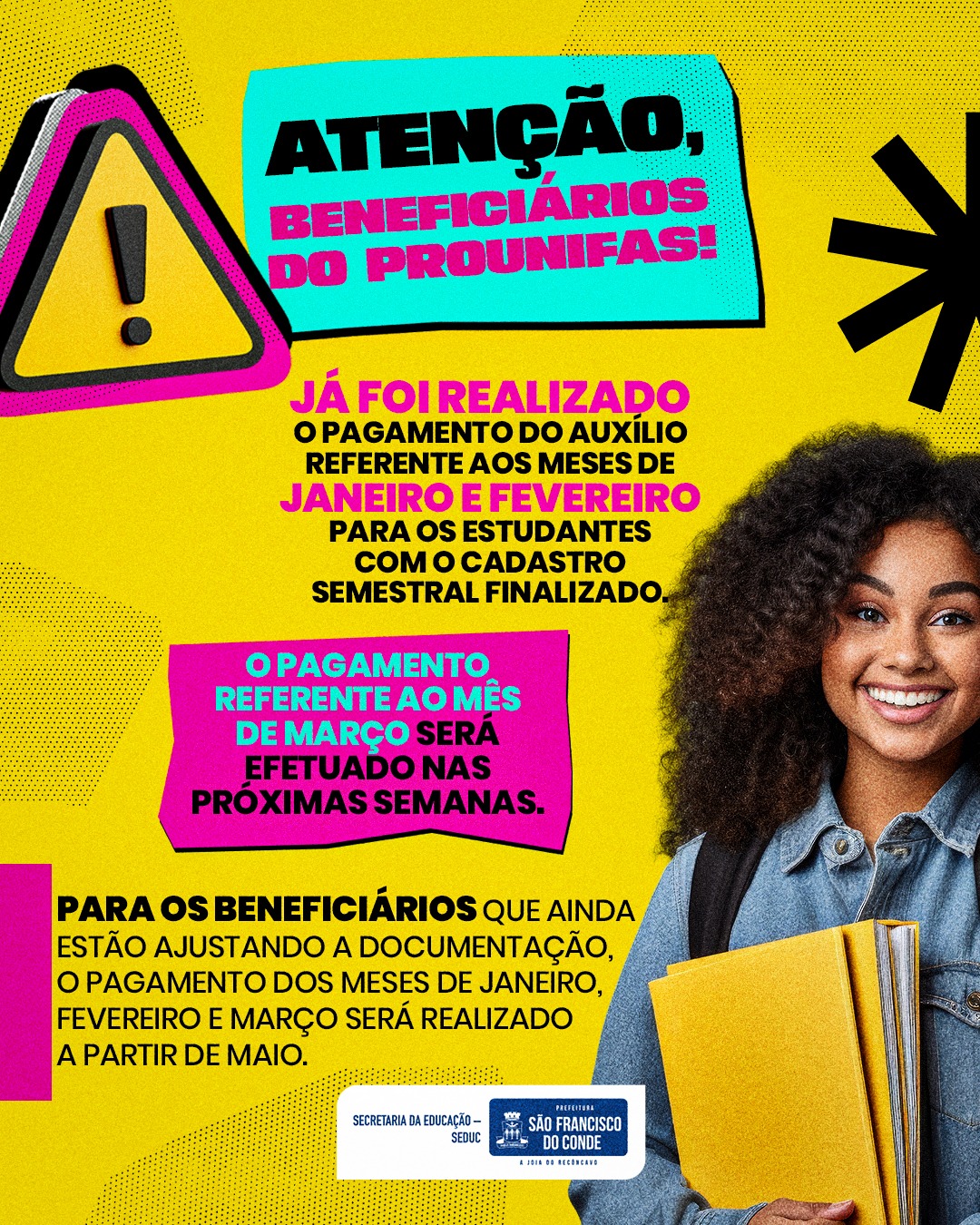 Pagamento do Prounifas referente aos meses de janeiro e fevereiro já foi realizado