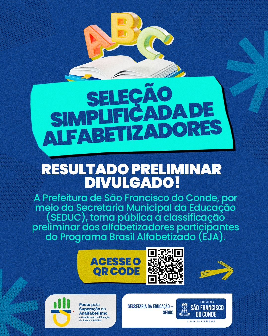 SELEÇÃO SIMPLIFICADA DE ALFABETIZADORES – RESULTADO PRELIMINAR DIVULGADO