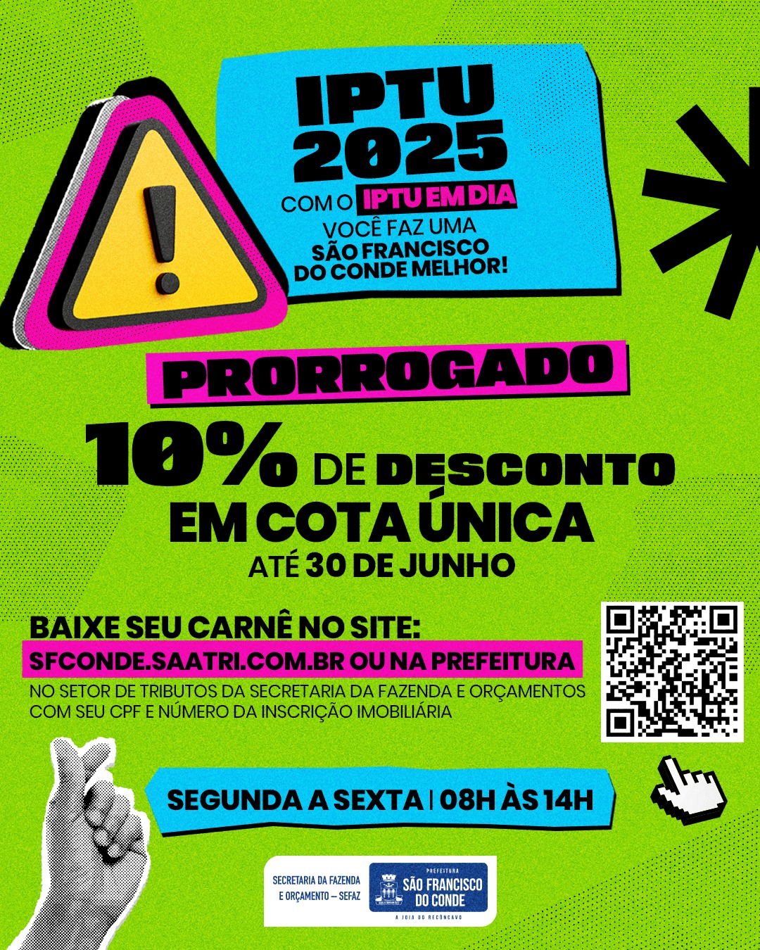 Prefeitura prorroga prazo para pagamento do IPTU com desconto de 10% até 30 de junho