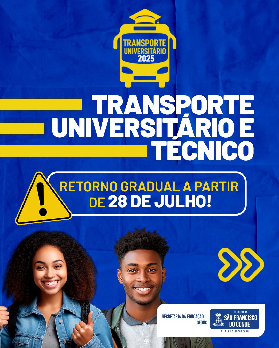 Transporte Universitário e Técnico retoma atividades de forma gradual a partir de 28 de julho
