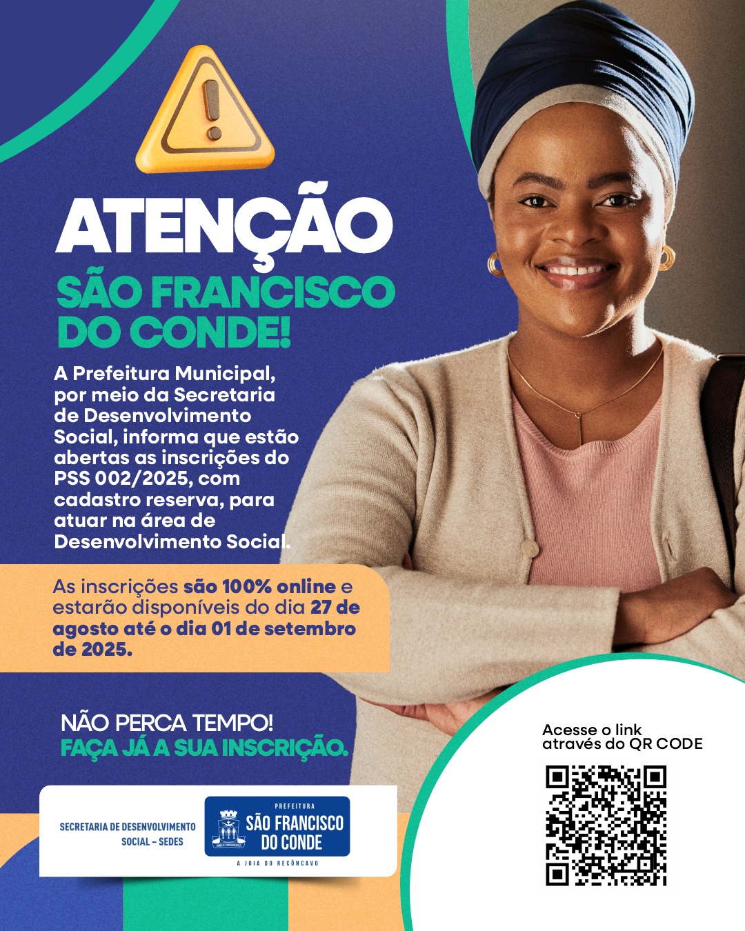 Prefeitura de São Francisco do Conde abre inscrições para o PSS 002/2025 na área de Desenvolvimento Social
