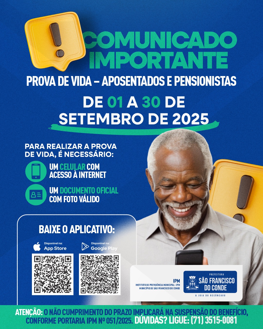 Prefeitura de São Francisco do Conde inicia período de recadastramento para aposentados e pensionistas