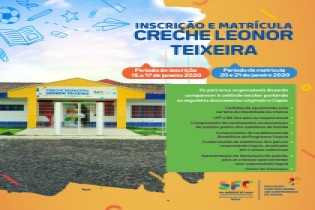 Creche Leonor Teixeira abre inscrições para novos alunos
