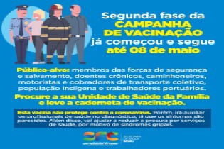 Segunda fase da campanha de vacinação contra gripe já começou em São Francisco do Conde
