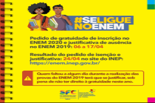 Prazo para pedidos de isenção para o ENEM 2020 se encerra nesta sexta-feira (17)