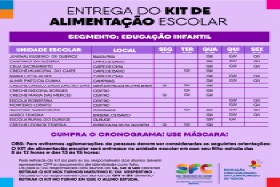 Começou hoje (10) a quarta etapa da distribuição de Kits de Alimentação Escolar