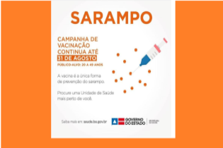 São Francisco do Conde segue vacinando contra o sarampo até 31 de agosto