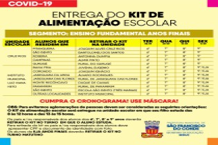 COVID-19 | Kits de Alimentação Escolar serão entregues até sexta-feira (11)