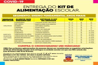 Começa amanhã a entrega dos Kits de Alimentação Escolar para todos os estudantes da Rede Municipal de Ensino