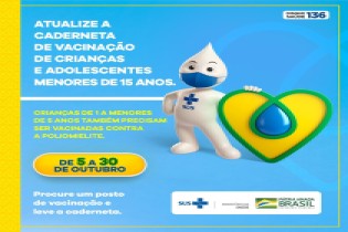 Proteja o seu filho (a): Campanha de Vacinação contra Poliomielite e Multivacinação começa hoje, dia 05 de outubro