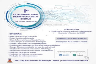 Novas oficinas são oferecidas no "I Ciclo Formacional de/em Tecnologias Digitais"
