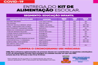 Entrega dos Kits Alimentação Escolar começa na segunda-feira, 21