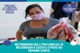Prefeitura entregou 2.798 Cestas Especiais da Páscoa no primeiro dia de distribuição