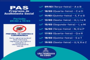 PAS estará disponível para os beneficiários a partir da próxima terça-feira (09/03), por ordem alfabética